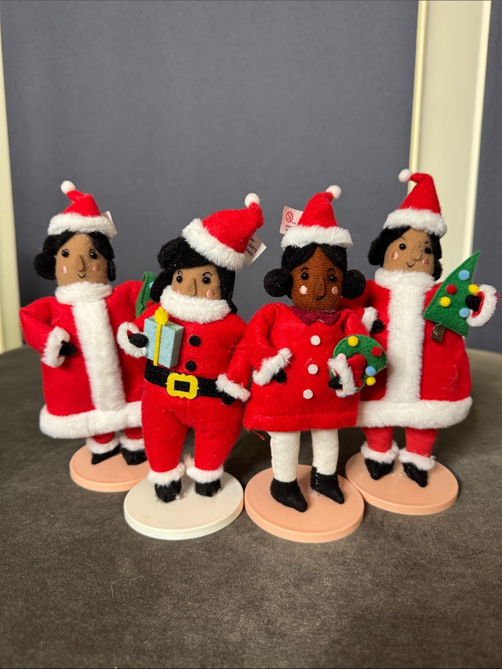 Wondershop African American Christmas Santa People Figures Decor Set of 4 NEW